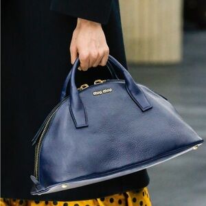 AUTHENTIC Miu Miu Black Leather bowler bag